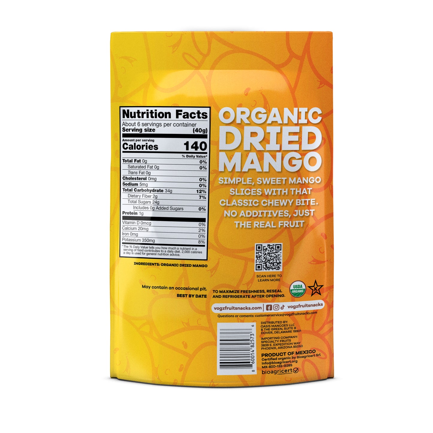 Organic Dried Mango (No Added Sugar)